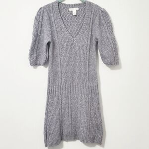 Anthropologie Kaisely Wool Angora Blend Gray Knit Sweater Dress Large